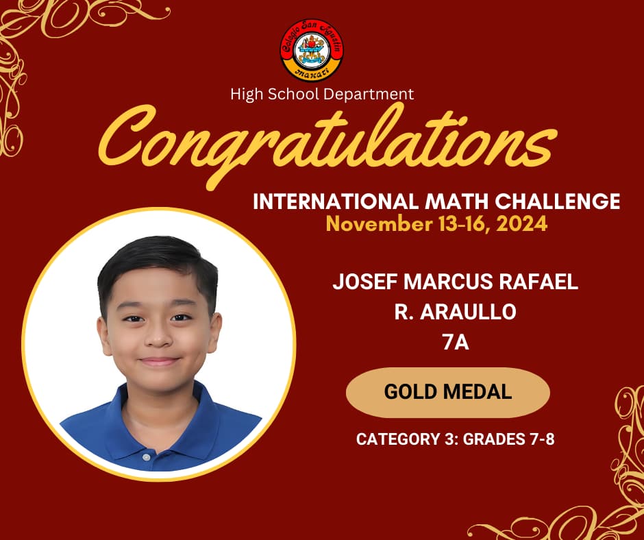 A Golden Victory: Josef Marcus Rafael Araullo Shines at the International Math Challenge 2024
