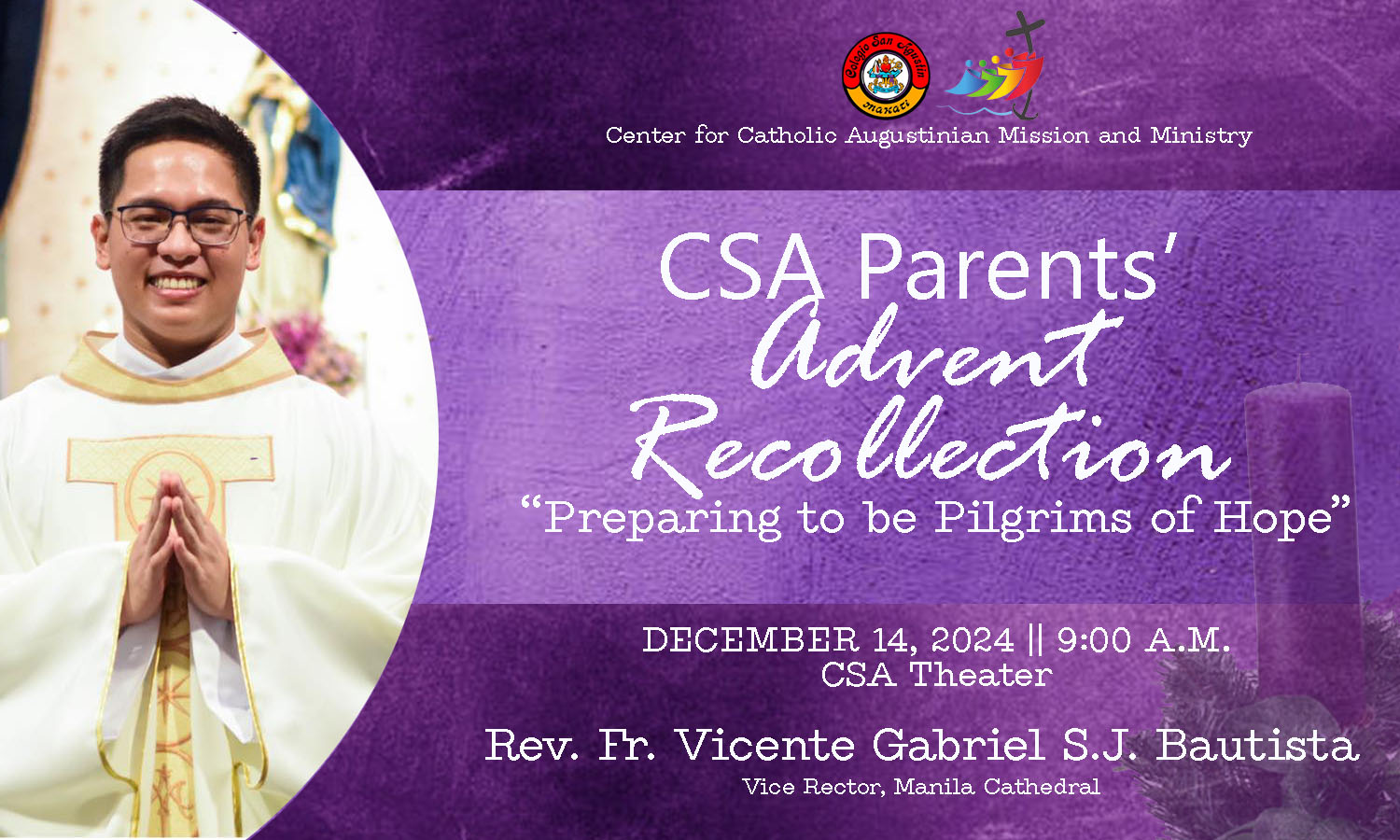 CeCAMM Invites CSA Parents to an Advent Recollection