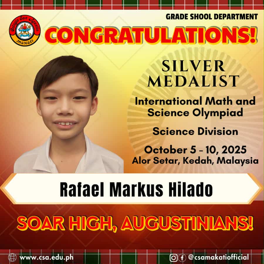 Augustinian Brilliance: Rafael Markus Hilado Wins Silver at the 22nd IMSO