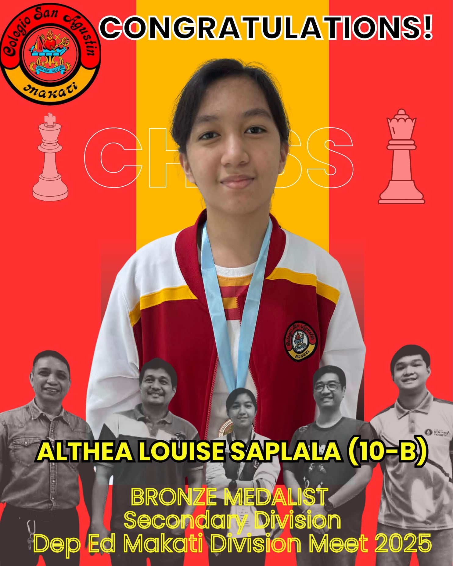 Saplala of 10-B Wins Bronze Medal in the DepEd Makati Division Meet Chess Tournament