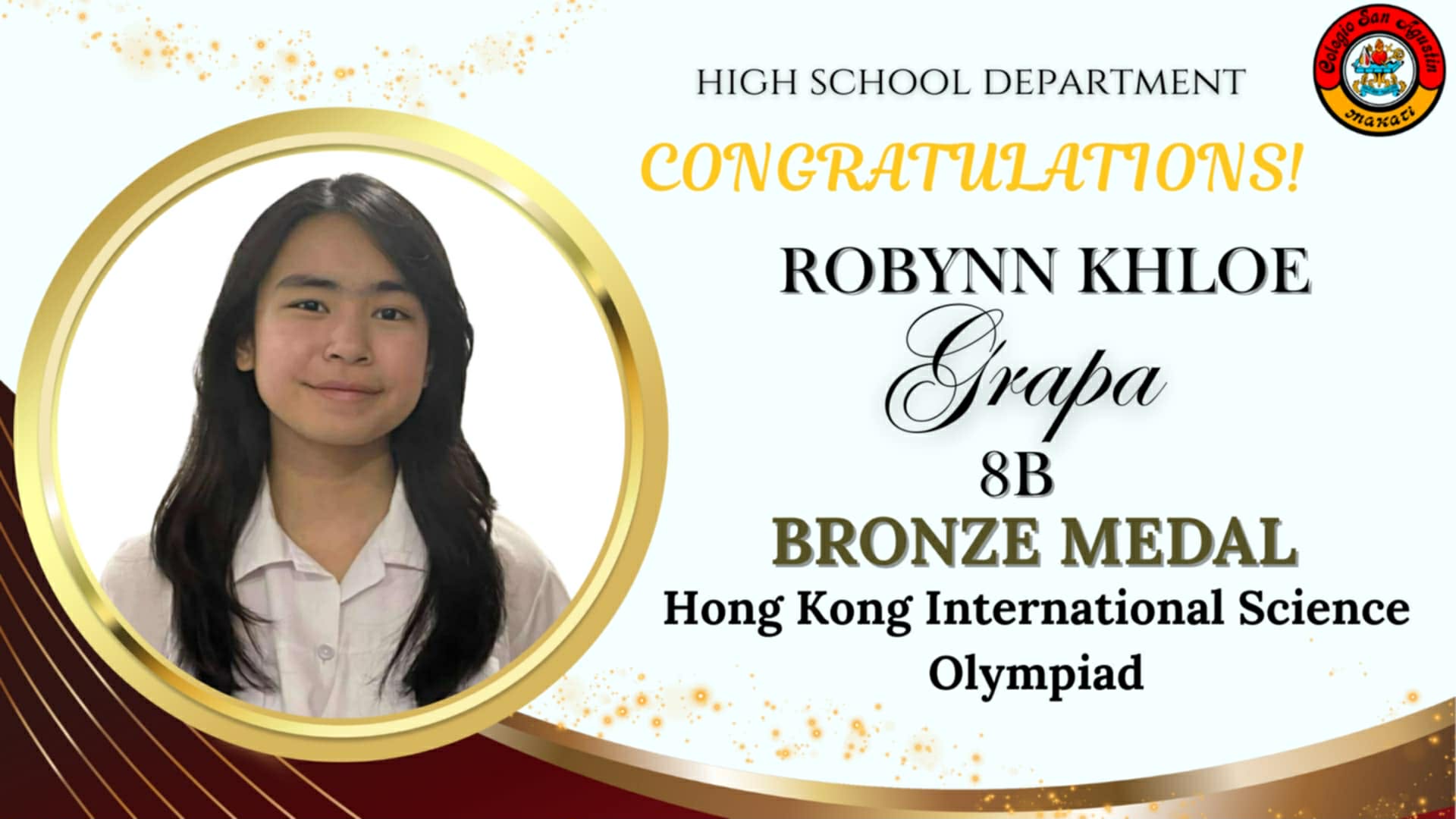 CONGRATULATIONS to our Science Wizards!